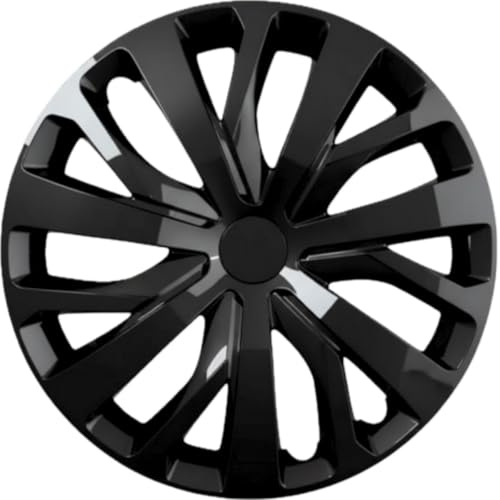 Trimak Radkappen, Radzierblenden, 4er Set, Schwarz, ABS Kunststoff, schlagfest und hochwertigem (Schwarz Snowflake, 15)
