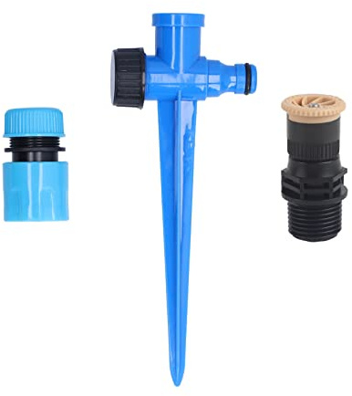 Aspersor de césped, rociador de riego Ajustable Giratorio de 360° de 1/2 Pulgada con estaca para árboles frutales, arbustos, invernaderos