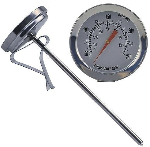 Städter Frittier Fett-Thermometer 50-250°C, Edelstahl, Silber, 14cm