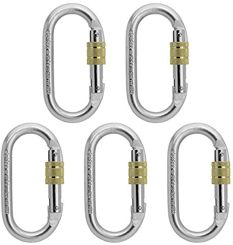 ALPIDEX 5 Karabiner Stahl Stahlkarabiner Schraubkarabiner oval