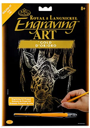 Royal & Langnickel GOLF24 - Engraving Art/Kratzbilder, DIN A4, Giraffe, gold