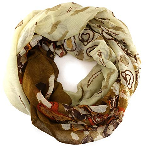 ohne Markenname Loop Schal Schlauchschal Rundschal Halstuch beige braun Gr. 180 cm x 72 cm