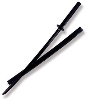 Playwell Madera Bokken con Madera Vaina - Negro Roble