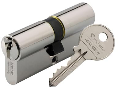 Vachette 17218000 Cylindre First Door Lock Cylinder-Double Entry 30 x 50 mm-Secure 5 Pin Mechanism-3 Keys-Easy Installation-Nickel-Plated Finish, 30x50mm
