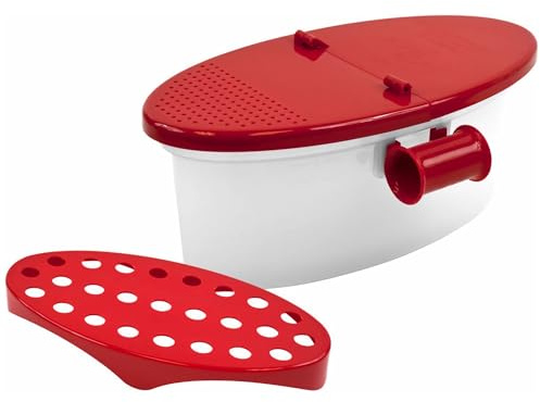 Time Roaming Versatile Microwave Pasta Boat, Sturdy Food Grade Heat Resistant PP Material, Pasta Cooker Vegetable Steamer Boat Strainer, Massive Capacity Up To 5 Pounds