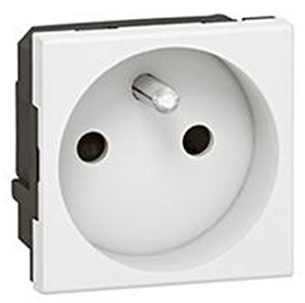 Legrand LEG77111 Prise prog mosaic - 2p+t droite - 1 mod - blanc