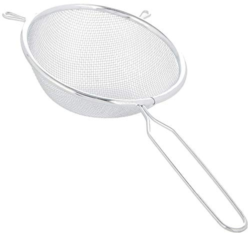 Chef Aid 20 cm/8 tum metallsil med långt handtag, köksutrustning och perfekt för sil, dränering, tvätt och brett utbud av livsmedel, med ett fint nät för enkel användning