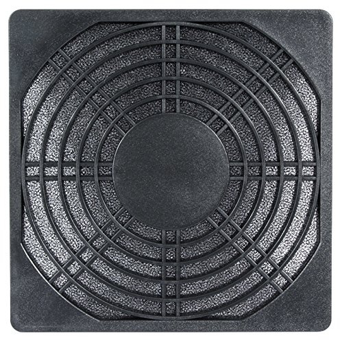 Kunststoff Lüftergitter 80 mm mit Filter - schwarz