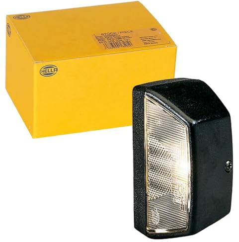 HELLA 2KA 003 389-068 Luce targa - 12/24V - Montaggio, esterno/Raccordo a vite - Colore diffusore luce: cristallino - Spina: Spina piatta - posteriore/Sx/Dx