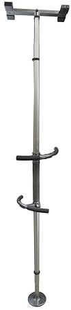 Signature Life Sure Stand Pole, Elderly Tension Mounted Floor to Ceiling Transfer Pole, Bathroom Safety Grab Bar with Adjustable Hand Grips, Graphite (Eligible for VAT Relief in the UK)