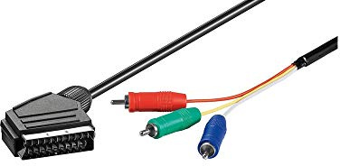 2.0m Scart Stecker auf 3x Cinch Stecker (RGB)