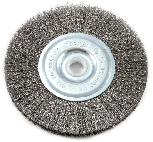 Forney 72743 - Cepillo de alambre para ruedas, engarzado fino con brazo de 1/2 y 5/8, 12,7 cm por 0,008