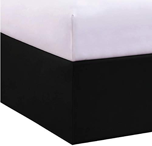 Bed Maker's Never Lift Your Mattress Bettrock für Boxspringbetten, Geteilte Ecken, 35,6 cm Falllänge, Doppelbett, Schwarz