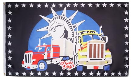 AZ FLAG Bandiera Solamente i camion 150x90 cm Poliestere 100D 2 Occhielli | Uso interno ed esterno bandiera decorativa Lavata di macchina doppie cuciture e bordi rinforzati con occhielli metallici