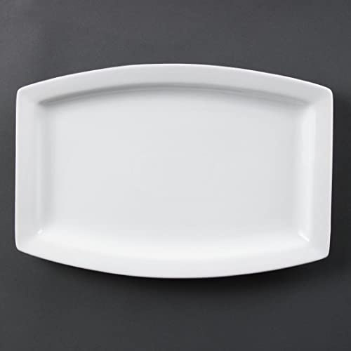 Olympia Whiteware Lot de 6 assiettes rectangulaires en porcelaine 320 mm