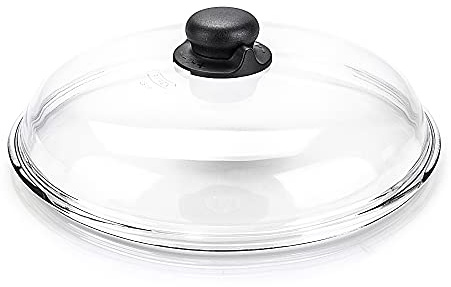 Moneta Borosilicato Coperchio Bombato 22 cm, Vetro, Bianco