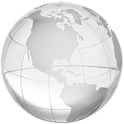 Amlong Crystal 2.3 inch Globe Paperweight with Gift Box