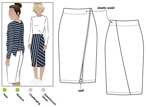 ARC stil sömnadsmönster - Taylor stickad kjol Sizes 04-16