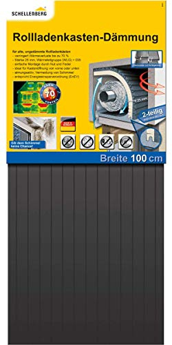 Schellenberg 66282 Isolamento anti rumore per cassetta della serranda, attutisce le vibrazioni, 2 pezzi con 25 mm di spessore, 100x50cm/25mm