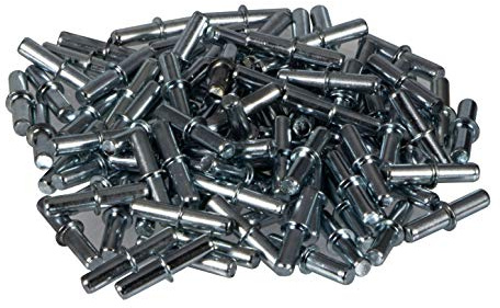 Gedotec Tablarträger Fachbodenträger Donau | Bohr-Ø 3 mm | Regal-Bodenträger für Holzböden | Regal-Halterung zum Einstecken | Regalträger Stahl verzinkt | 100 Stück - Regal-Stifte für Holztablare