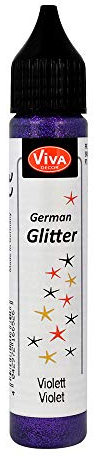 Viva Decor®️ German Glitter (Violett, 28 ml) Glitter Glue - farbige Glitzer Stifte in transparenter Effekt Paste - Bastel Glitzer Stift - window color glitter pen - Glitzerstifte Kinder