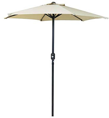 CHARLES BENTLEY Garden Parasol Umbrella Steel Frame, Beige 225x200cm, 2m