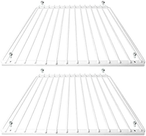 Spares2Go Kühlschrankgitter, kunststoffbeschichtet, für Logik Kühlschrank mit Gefrierfach, verstellbar, Weiß, 2 Stück