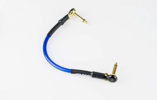 MPE - Cavo patch professionale Made in Italy per strumenti e pedali effetto assemblato con due Jack mono ad angolo 90° pipa D. 6,3mm (50 cm)