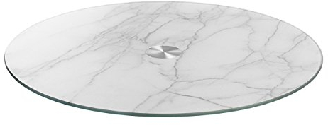 Leonardo Turn 018700 - Piatto in vetro per dolci, effetto marmo bianco, Ø 32,5 cm, vetro