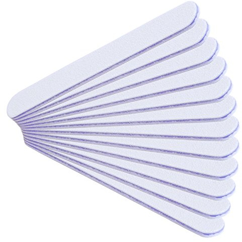 NAILFUN 12x Profifeile Nagelfeile gerade weiss - Körnung 80/80 - Kern: lila