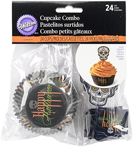 Wilton - 24 PIROTTINI Muffin Happy Halloween con 24 Pick Halloween