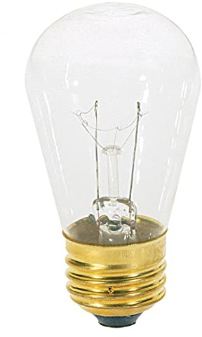 Satco S3965 11 Watt S14 Incandescent; Clear; 2500 Average Rated Hours; 80 Lumens; Medium Base; 130 Volt5 12 Bulbs