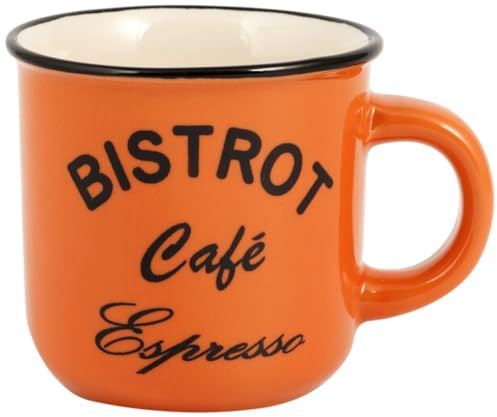Home Bistro Lot de 2 Tasses à café sans Soucoupe, Stone Ware, Multicolore, 6 unités