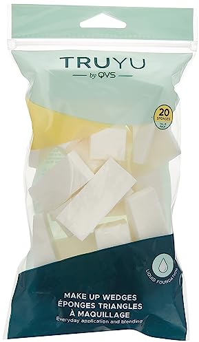 Truyu Makeup Sponges Wedges (20PK) - Perfect Makeup Blender Sponges For Foundation Liquid, Creams and Powder. Ideal Size For Makeup Bag.