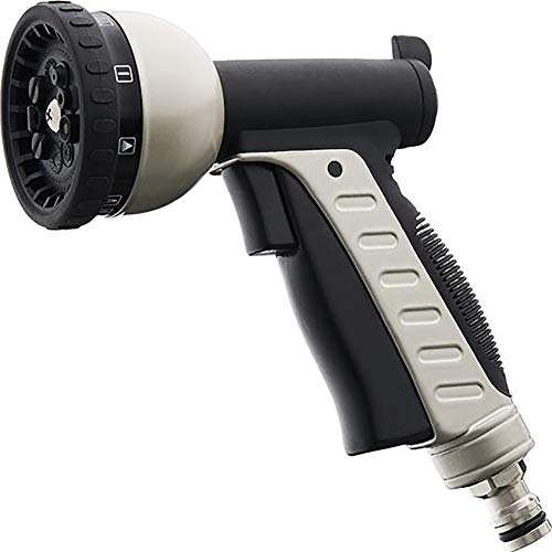 GEKA plus Multibrause 10S (hochwertige Gartenbrause mit 10 Strahlarten, robuste Metallausführung) 17.0002.9, Schwarz