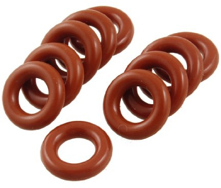 sourcing map Ziegelrot Industrie Silikon Öldichtung O-Ring 7x13x3mm | 10Stück Gummiringe Dichtung