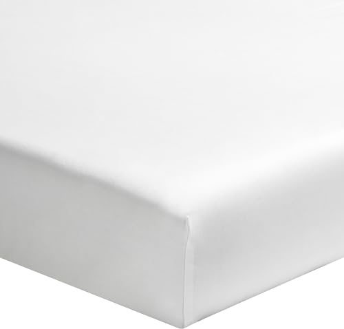 Essix Royal Line Spannbettlaken, Perkal-Baumwolle, weiß, 140 x 190 cm