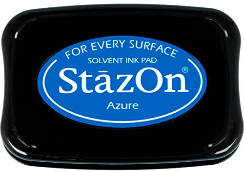 Tsukineko SZ95 StazOn Stempelkissen, Synthetic Material, blau, 9.9 x 6.6 x 1.8 cm