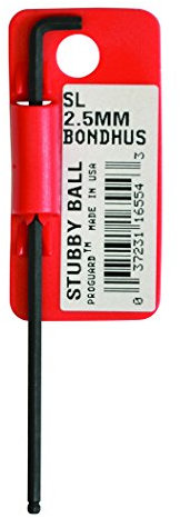 Bondhus 16554 Tagged y barcoded largo brazo de punta de extremo de bola juego de llaves Allen Allen con acabado Proguard, 2,5 mm