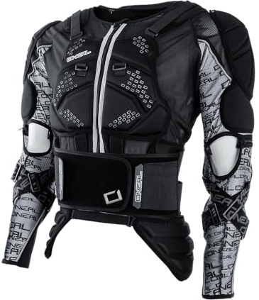 O'NEAL | Protektoren-Jacke | Motocross Enduro | Rückenprotektor mit IPX® Schaum, elastischer Nierengurt, Umfangreiche Mesh-Belüftung | MADASS Moveo Protector Jacke | Erwachsene | Schwarz | Größe S