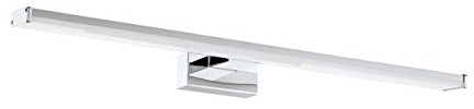 EGLO LED Wandlampe Pandella 1 LED Spiegelleuchte | aus Aluminium und Kunststoff, Badezimmer Lampe in Chrom, Silber, Weiß, LED Feuchtraumleuchte neutralweiß, IP44, L 60 cm
