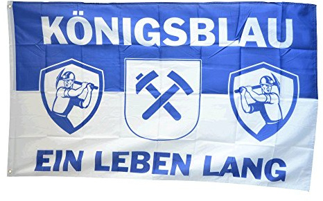 Flaggenfritze Fahne/Flagge Gelsenkirchen - Königsblau EIN Leben lang + gratis Sticker