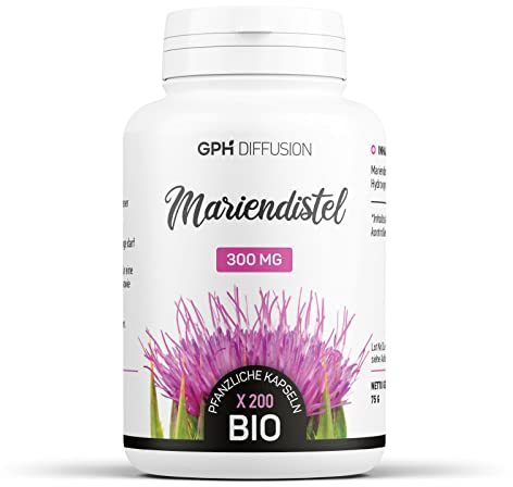 Bio Mariendistel - 900 mg/Tag - Milk Thistle - 200 pflanzliche Kapseln | 100% pflanzlich, hohe Qualität