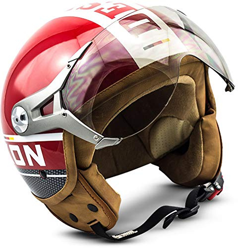 Soxon® SP-325 Plus „Black“ · Jet-Helm · Motorrad-Helm Roller-Helm Scooter-Helm Moped Mofa-Helm Chopper Retro Vespa Vintage Pilot Biker Damen · ECE 22.05 Visier Schnellverschluss Tasche XS–XL (53-62cm)