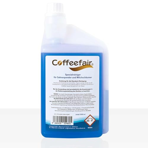 Coffeefair Milchschaumreiniger Universal 1l blau, Milchsystemreiniger für Kaffeevollautomaten, intensive & nachhaltige Reinigung, ergiebig, alle Marken