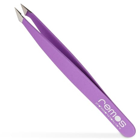 REMOS Pinzetta combinata in acciaio inox 9,5 cm - 2in1 per doppie punte e capelli - Viola