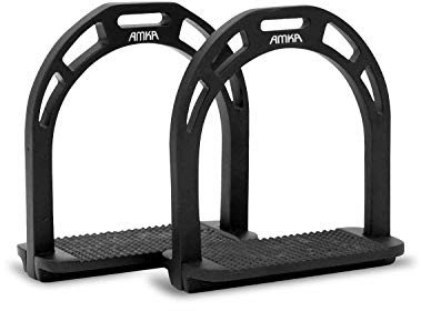 AMKA Aluminium Steigbügel breite Anti-Slip Trittfläche schwarz 015/035