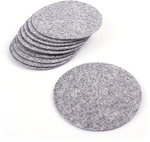10er Set Glasuntersetzer rund aus Filz in Graumeliert (+ weitere Farben) Ø 10cm, Filzuntersetzer edel und elegant für Gläser, Bar und Tisch, auch als Getränkeuntersetzer geeignet