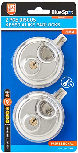 Blue Spot 77028 70 mm Discus Keyed Alike Padlocks (2-Piece)