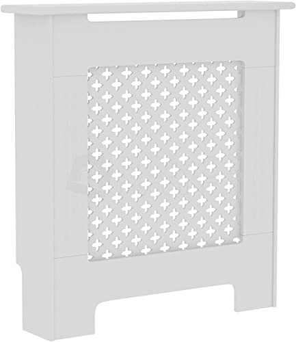 Home Discount Vida Designs Oxford - Copertura per termosifone, in MDF, Colore: Bianco, Laccato, Piccolo, Altezza: 82 cm, Larghezza: 78 cm, profondità: 19 cm